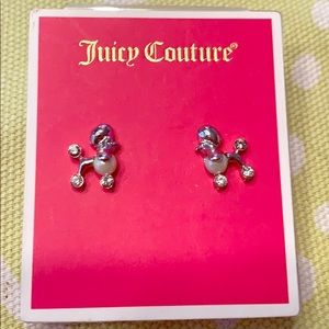 Juicy Couture Silver Poodle Earrings w/ Pearl